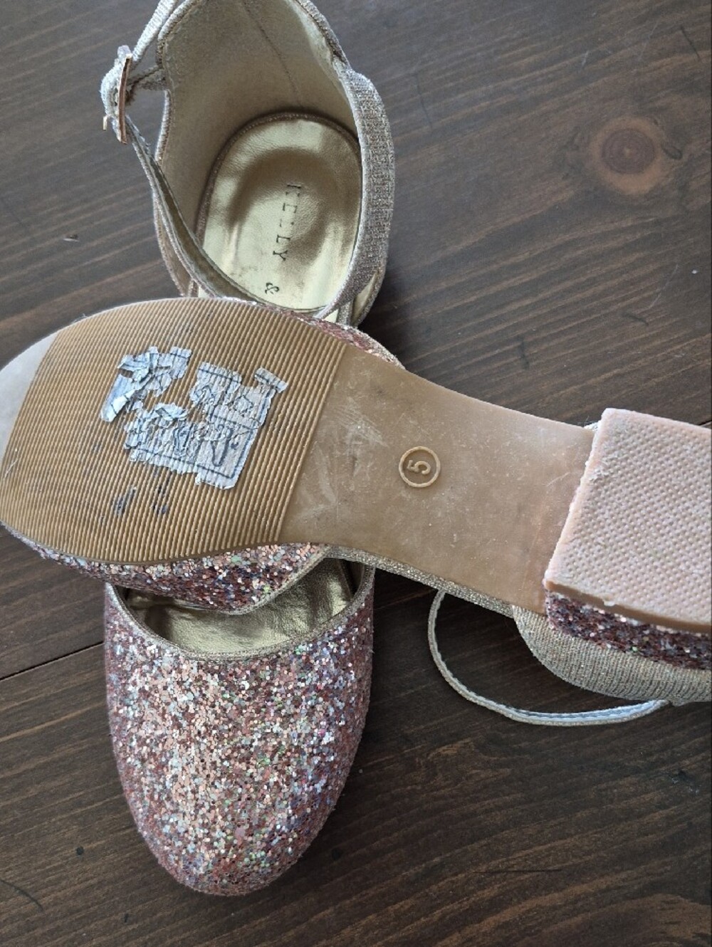 Kelly & Katie Pink Glitter Ankle-Strap Flats - Picture 6 of 6